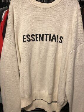Fear of God ESSENTIALS SSENSE Exclusive Knit Pullover Sweater – Beige – Size XL